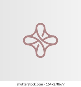 Floral jewelry decoration, vector logo