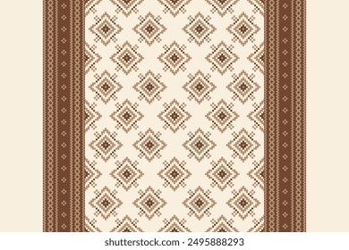 Floral knitted design pattern on white background vector illustration.knitted embroidery,geometric ethnic pattern traditional.knitted oriental pattern.design for texture,fabric,clothing,decoration.