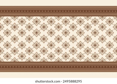 Floral knitted design pattern on white background vector illustration.knitted embroidery,geometric ethnic pattern traditional.knitted oriental pattern.design for texture,fabric,clothing,decoration.