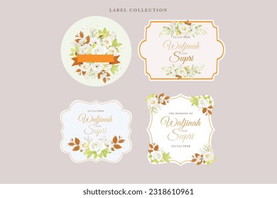 Floral Label with watercolor design