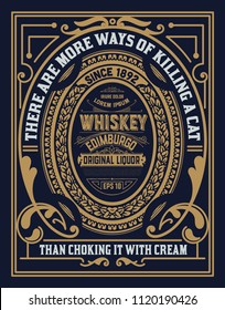 Floral Label for Whiskey packing or other products