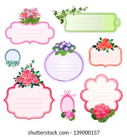 Floral labels set