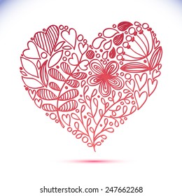 Floral Lace Line Heart Greeting Card