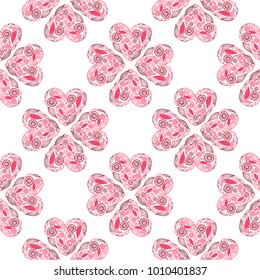 Floral Lace Line Heart pattern vector