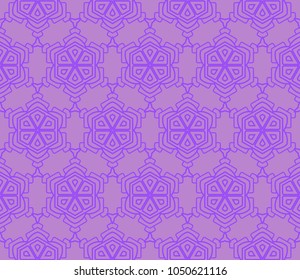 Floral lace ornament. Modern geometric pattern. Seamless vector illustration. For wallpaper, invitation, decor, fabric.