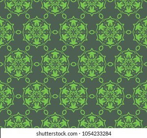 Floral lace ornament. Modern geometric pattern. Seamless vector illustration. For wallpaper, invitation, decor, fabric.