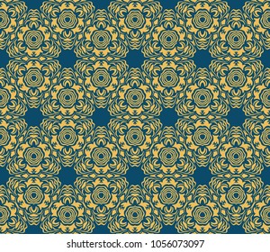 Floral lace ornament. Modern geometric pattern. Seamless vector illustration. For wallpaper, invitation, decor, fabric.