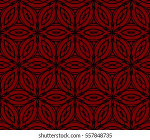 Floral lace ornament. seamless patterns in arabian style. vector illustration. template texture for design, wallpaper, invitation. black, red color