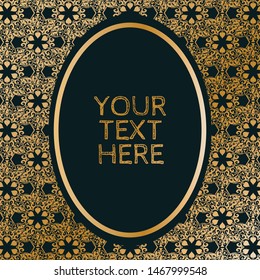 floral lace pattern in black & gold