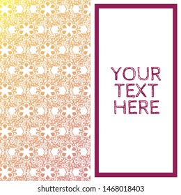 floral lace pattern in gold and purple