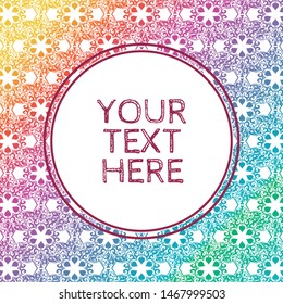 floral lace pattern in rainbow gradient
