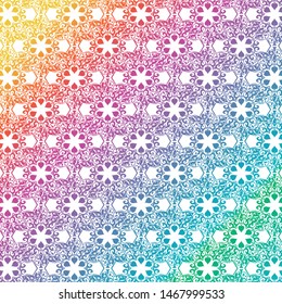 floral lace pattern in rainbow gradient