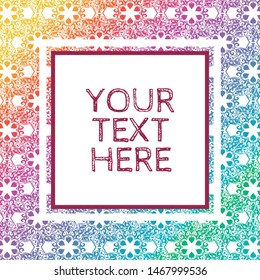floral lace pattern in rainbow gradient
