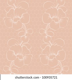 Padrão de renda floral, fundo vetor sem costura