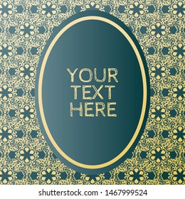 floral lace pattern in teal & bronze