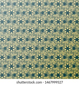 floral lace pattern in teal & bronze