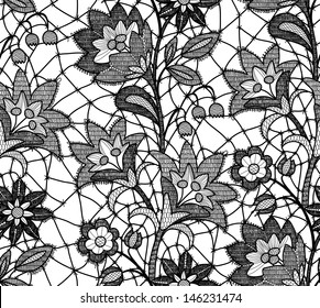 Floral lace seamless pattern.