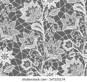 Floral lace seamless pattern. 