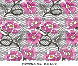 Floral lace seamless pattern.