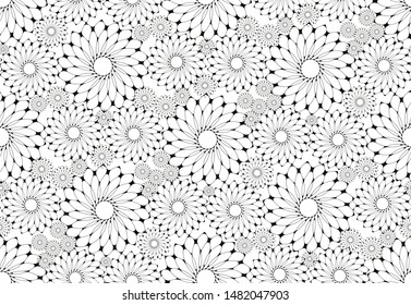 floral lace seamless pattern in black and white