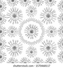 Floral lace seamless pattern on a white background. Coloring book for children and adults.
Printing on fabric.