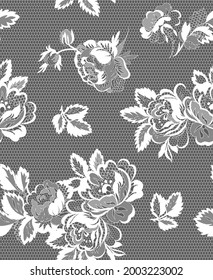 floral lace seamless pattern, vector
