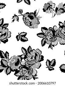 floral lace seamless pattern, vector