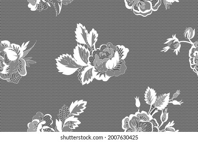 floral lace seamless pattern, vector