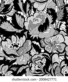 floral lace seamless pattern, vector