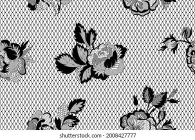 floral lace seamless pattern, vector