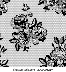 floral lace seamless pattern, vector