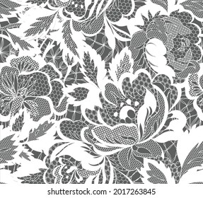 Floral Lace Seamless Pattern, Vector