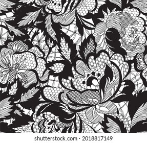 floral lace seamless pattern, vector