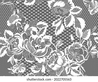 floral lace seamless pattern, vector