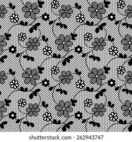 Floral lace vector seamless pattern. Vintage lacy background.