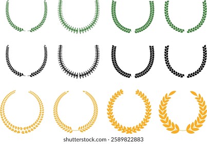 Floral Laurel Wreath Vector Set