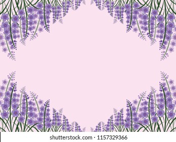 Floral Lavender Flower Greeting Card Template Background Border