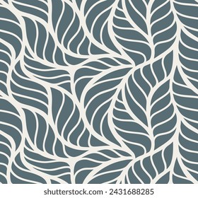 Floral Leaf abstract abstract seamless pattern. leave wave pattern.