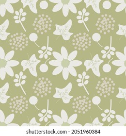 Floral and leaf abstract vector ilustration seamless patern.Great for textile,fabric,wrapping paper,and any print. 