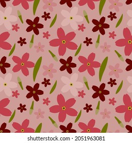 Floral and leaf abstract vector ilustration seamless patern.Great for textile,fabric,wrapping paper,and any print.