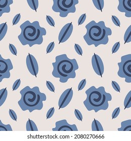 Floral and leaf abstract vector ilustration seamless patern.Great for textile,fabric,wrapping paper,and any print.