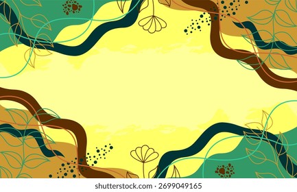floral leaf background with copy space for text