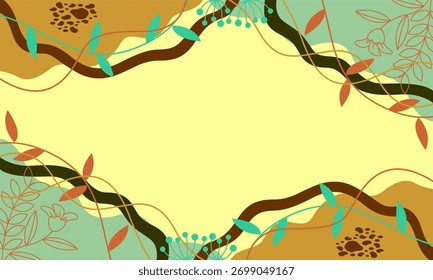 floral leaf background with copy space for text