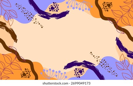 floral leaf background with copy space for text