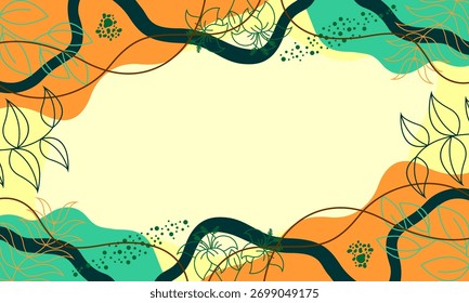 floral leaf background with copy space for text