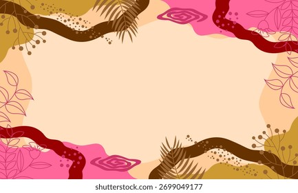 floral leaf background with copy space for text