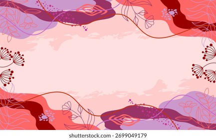 floral leaf background with copy space for text