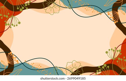 floral leaf background with copy space for text