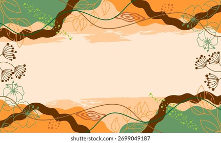 floral leaf background with copy space for text