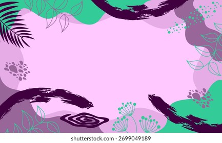floral leaf background with copy space for text